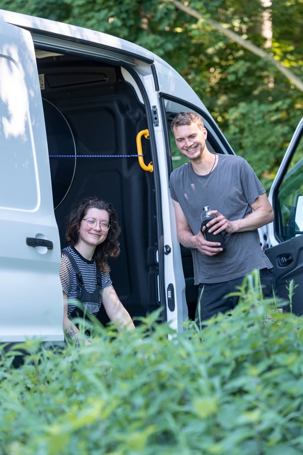 Das Messteam macht Pause am Messbus